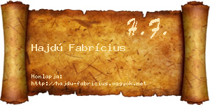 Hajdú Fabrícius névjegykártya
