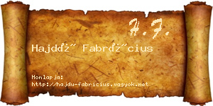 Hajdú Fabrícius névjegykártya