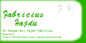 fabricius hajdu business card