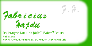 fabricius hajdu business card